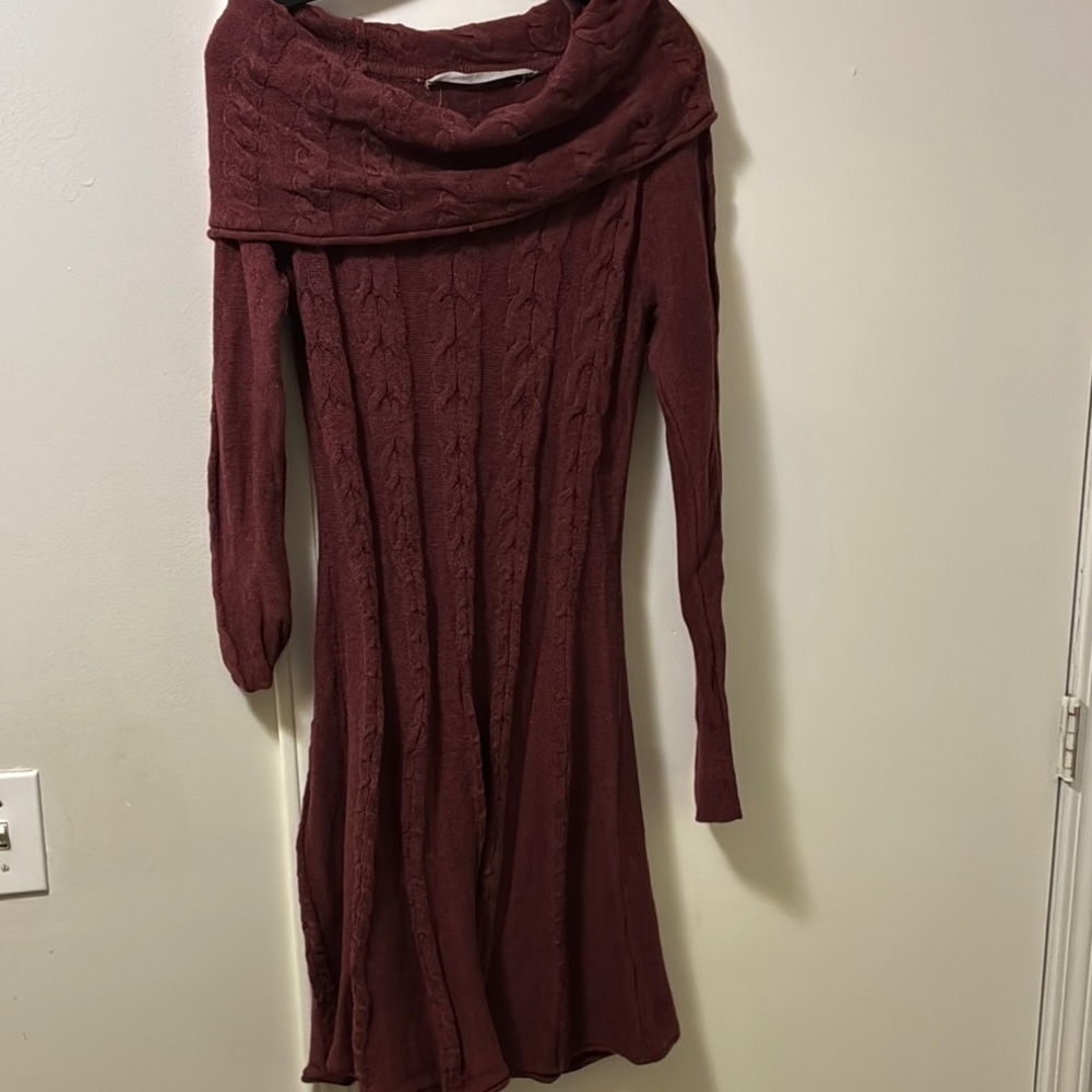 Athleta Red Cowl Neck Sweater